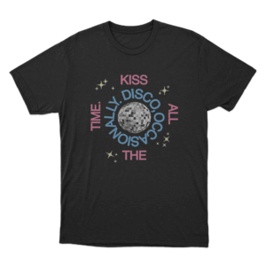 KISS ALL THE TIME. DISCO OCCASIONALLY Logo T Shirt Black