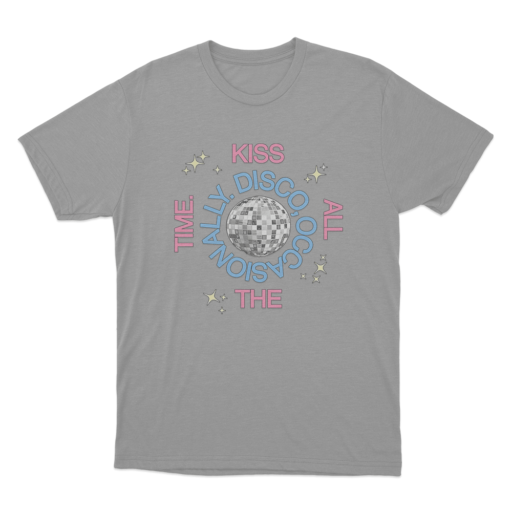 KISS ALL THE TIME. DISCO, OCCASIONALLY Logo T Shirt Grey KISS ALL THE TIME. DISCO OCCASIONALLY Logo T Shirt Grey