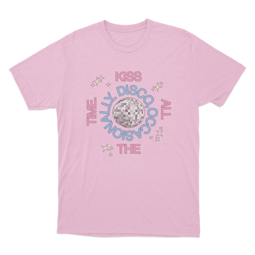 KISS ALL THE TIME. DISCO, OCCASIONALLY Logo T Shirt Pink KISS ALL THE TIME. DISCO OCCASIONALLY Logo T Shirt Pink