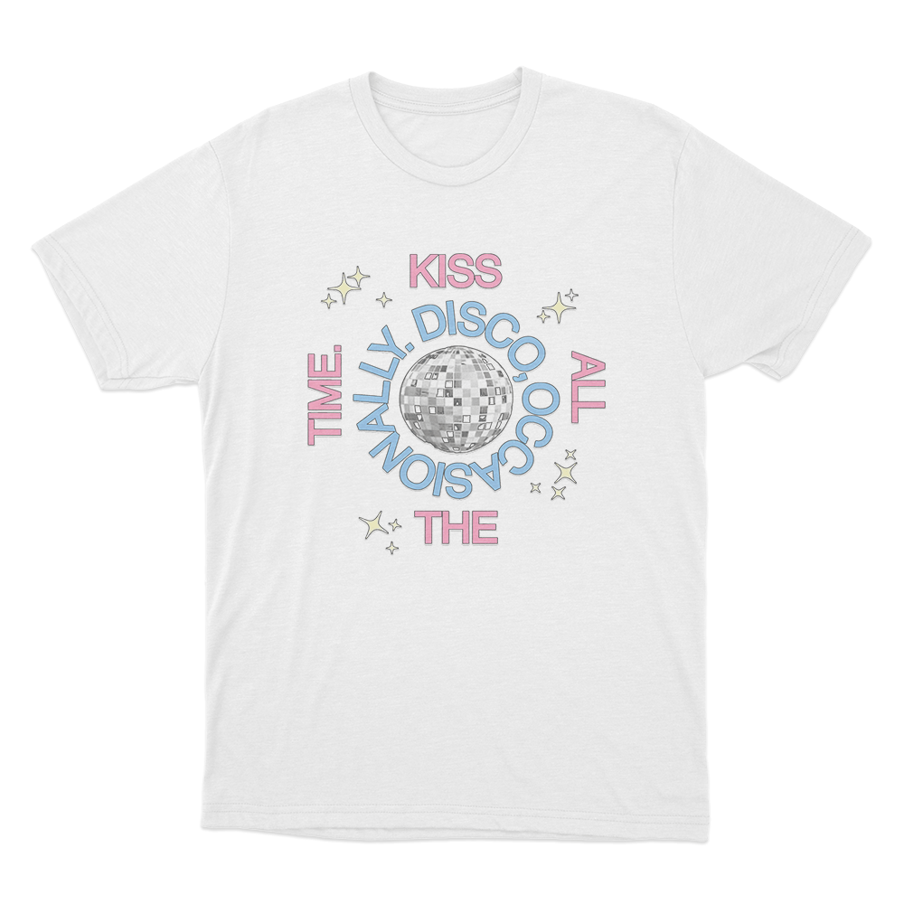 KISS ALL THE TIME. DISCO, OCCASIONALLY Logo T Shirt White KISS ALL THE TIME. DISCO OCCASIONALLY Logo T Shirt White