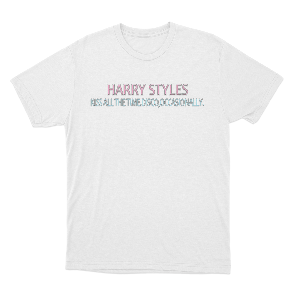 KISS ALL THE TIME. DISCO, OCCASIONALLY Text T Shirt White KISS ALL THE TIME. DISCO OCCASIONALLY Text T Shirt White